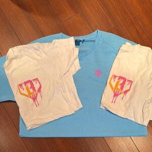 Vibrant Blue and White Kids Tee Set